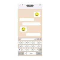 emoticon mensaje charla en célula teléfono vector