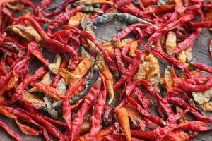 Dried red chilies for durability and are commonly used for powdered chilies. photo