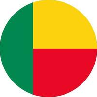 round Beninese flag of Benin vector