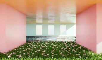 Abstract room background dreams core style illustration 3D rendering photo