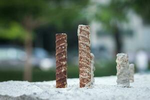 Cement floor And iron core photo