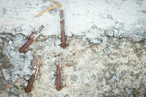 Cement floor And iron core photo