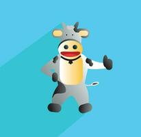 cute cow flat vector illustration