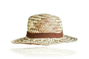 Bamboo panama hat isolated on white background. object with clipping path. photo