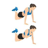 Woman doing modified plank shoulder tap vector