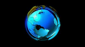 3d animation de une graphique Terre globe tournant - boucle avec mat video