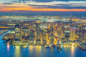 Cityscape of Jersey City skyline  from Manhattan NYC photo