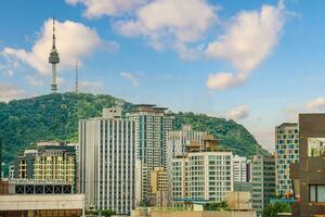 Downtown Seoul city skyline, cityscape of South Korea photo