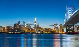 Filadelfia céntrico ciudad horizonte, paisaje urbano de Pensilvania foto