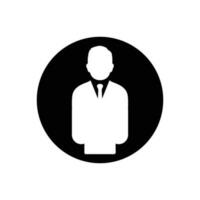 Black Corporate Man Icon. Rounded Button Style Editable Vector EPS Symbol Illustration.