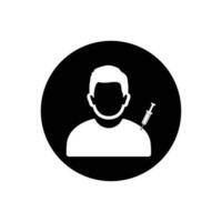 Taking Vaccine Icon. Rounded Button Style Editable Vector EPS Symbol Illustration.