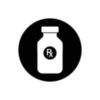 Medicine Bottle Icon. Rounded Button Style Editable Vector EPS Symbol Illustration.