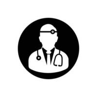 Otolaryngologist icon. Rounded Button Style Editable Vector EPS Symbol Illustration.