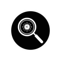 Search Virus Icon. Rounded Button Style Editable Vector EPS Symbol Illustration.
