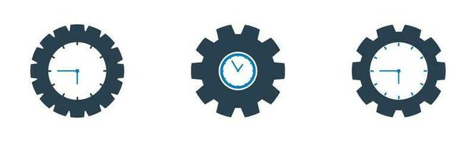 Clock Icon Set. Editable Flat Vector Illustration.