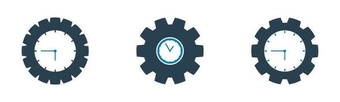 Clock Icon Set. Editable Flat Vector Illustration.