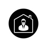 Home quarantine icon. Rounded Button Style Editable Vector EPS Symbol Illustration.