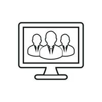 Online Business Team line icon. Flat style vector EPS.