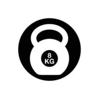 Kettlebell Icon. Rounded Button Style Editable Vector EPS Symbol Illustration.