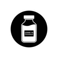 Covid-19 Vaccine Icon. Rounded Button Style Editable Vector EPS Symbol Illustration.