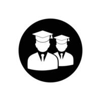 Graduate Students Icon. Rounded Button Style Editable Vector EPS Symbol Illustration.