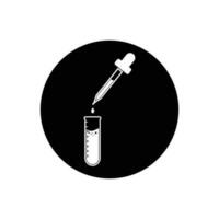 Test tube and pipette icon. Rounded Button Style Editable Vector EPS Symbol Illustration.