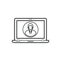 Online Business line icon. Flat style vector EPS.