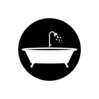 Bathtub Icon. Rounded Button Style Editable Vector EPS Symbol Illustration.