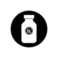 Vitamin Bottle icon. Rounded Button Style Editable Vector EPS Symbol Illustration.