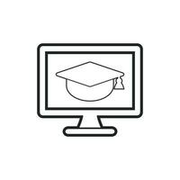 Online Learning Line Icon. Editable Vector EPS.