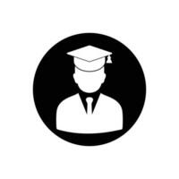 Graduate Student Icon. Rounded Button Style Editable Vector EPS Symbol Illustration.