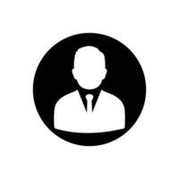 Black Businessman Icon. Rounded Button Style Editable Vector EPS Symbol Illustration.