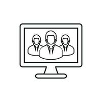 Online Business Team line icon. Flat style vector EPS.