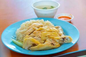 Hainanese Chicken rice, famous  in singapore photo