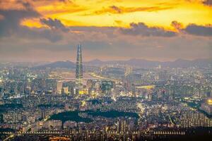 Downtown Seoul city skyline, cityscape of South Korea photo