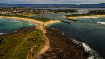 Aerial view or Windang Island, New South Wales Australia photo