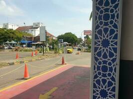Tegal,Mei 2023. Tegal railway station Drop Zone to pick up and receive visitors who will enter the station area. photo