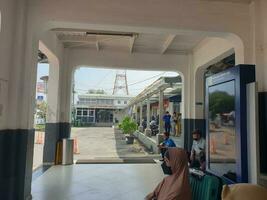 Tegal, May 2023. The scene at Tegal train station in the morning. photo