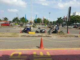 Tegal,Mei 2023. Tegal railway station Drop Zone to pick up and receive visitors who will enter the station area. photo