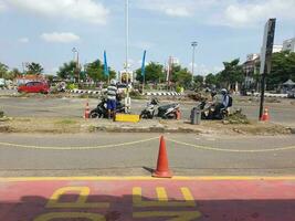 Tegal,Mei 2023. Tegal railway station Drop Zone to pick up and receive visitors who will enter the station area. photo