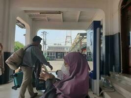 Tegal, May 2023. The scene at Tegal train station in the morning. photo