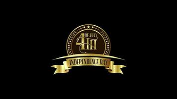 Happy Independence Day Video Animation. 4th Of July National Holiday. Lettering Text Design Footage