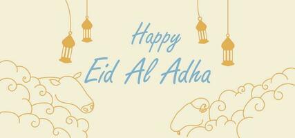 eid al adha greeting brown bohemian color vector