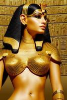 Pretty female model dressed as an ancient Egyptian Goddess. Cleopatra. Generative Artificial Intelligence. photo