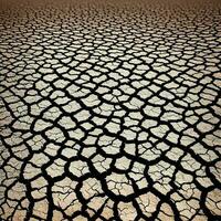 Effects of drought, cracked soil and devastated nature. Earth Day concept. Generative Artificial Intelligence. photo