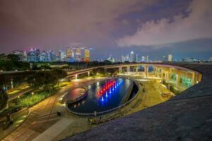 Downtown city skyline at the marina bay, cityscape of Singapore photo