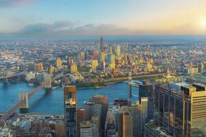 paisaje urbano de céntrico brooklyn horizonte desde Manhattan nuevo York ciudad foto