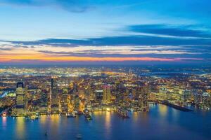 paisaje urbano de jersey ciudad horizonte desde Manhattan Nueva York foto