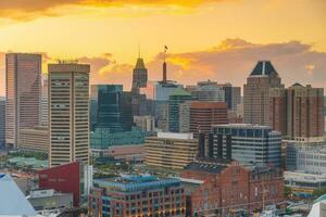 Downtown Baltiimore city skyline cityscape of Maryland photo