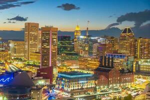 Downtown Baltiimore city skyline cityscape of Maryland photo